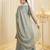 Dusty Blue Embroidered Anarkali Palazzo Suit with Dupatta