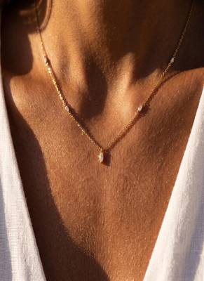 Elegant Sterling Silver Marquise Pendant Necklace 1
