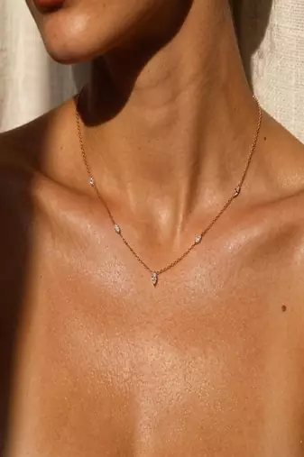 Elegant Sterling Silver Marquise Pendant Necklace