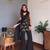 Black Embroidered Flared Palazzo Suit with Dupatta