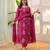 Womens Pink rayon straight kurta set hand embroidered festival wear