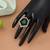 Green color designer elegant stone women's ring