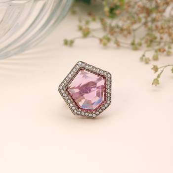 Purple color sparkling stone women's ring 1