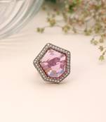 Purple color sparkling stone women's ring