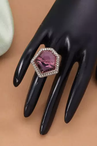 Purple color sparkling stone women's ring