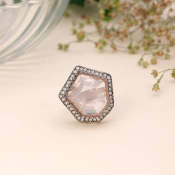 Light pink color traditional stone women's ring 1