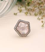 Light pink color traditional stone women's ring