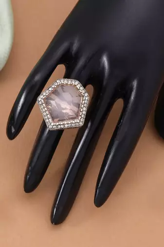 Light pink color traditional stone women's ring