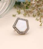 Classic sparkling fashion white color stone ring for women