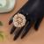 Gold & white color gajra kundan women's ring
