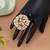 Gold & white color designer gajra kundan ring