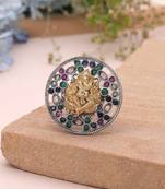 Multi color dual tone oxidised rings everyday fashion style