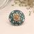 Green color dual tone oxidised rings traditional style
