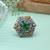 Green color dual tone oxidised rings traditional design