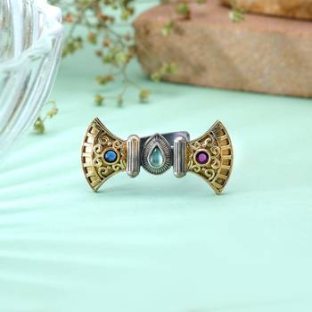 Multi color dual tone oxidised rings traditional finish 2