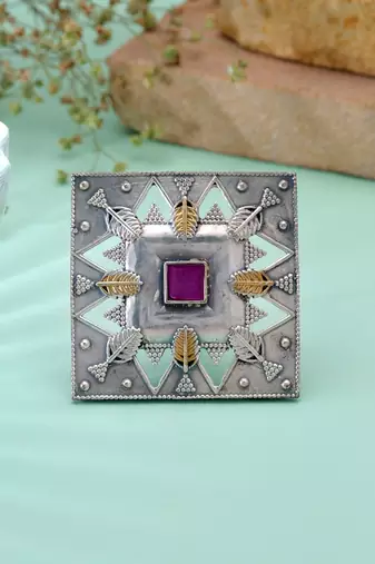 Rani color dual tone oxidised rings traditional fashion style