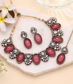 Maroon color traditional kundan jewellery set