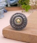 Gold & silver color dual tone oxidised rings designer finish