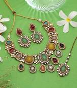Multi color festive kundan jewellery set