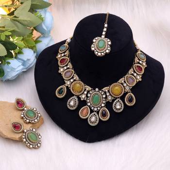 Multi color festive kundan jewellery set 2
