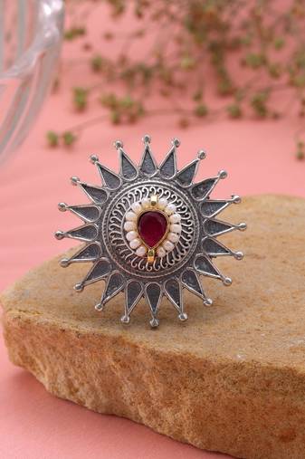 Rani color dual tone oxidised rings traditional jewelry style