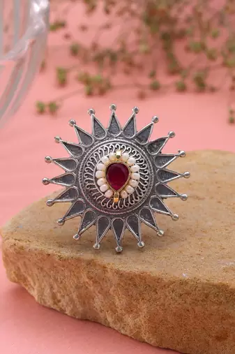 Rani color dual tone oxidised rings traditional jewelry style