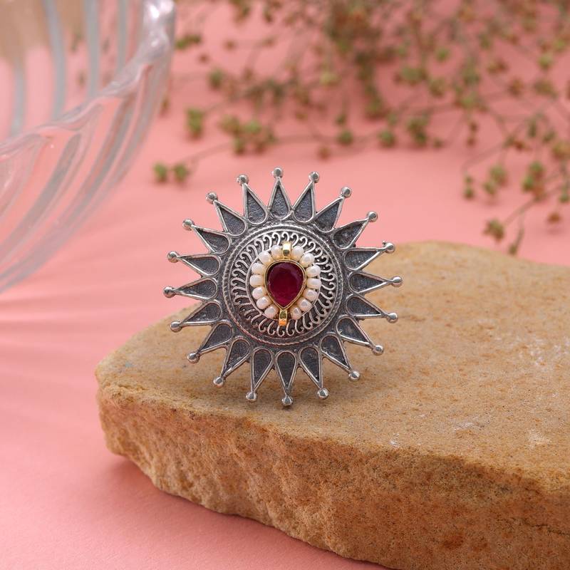 Rani color dual tone oxidised rings traditional jewelry style