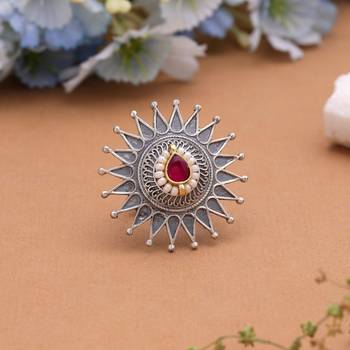 Rani color dual tone oxidised rings traditional jewelry style 2