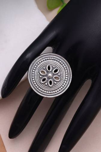 Silver color oxidised rings handmade ethnic style