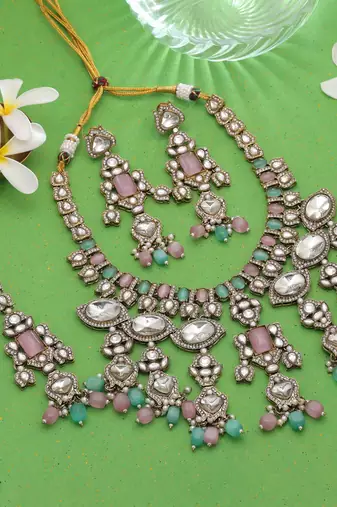 Multi color designer kundan jewellery set