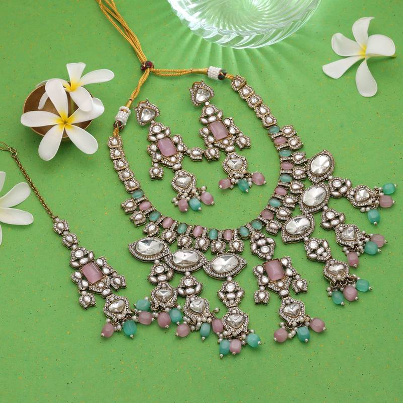 Multi color designer kundan jewellery set