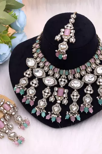 Multi color designer kundan jewellery set