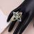 Green color dual tone oxidised rings festive fashion style