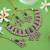 Green color wedding kundan jewellery set
