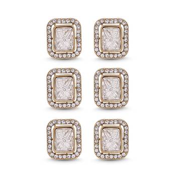 White color kundan earrings combo 3 pair 1