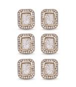 White color kundan earrings combo 3 pair