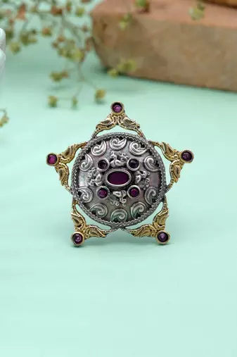 Rani color dual tone oxidised rings handmade jewelry style