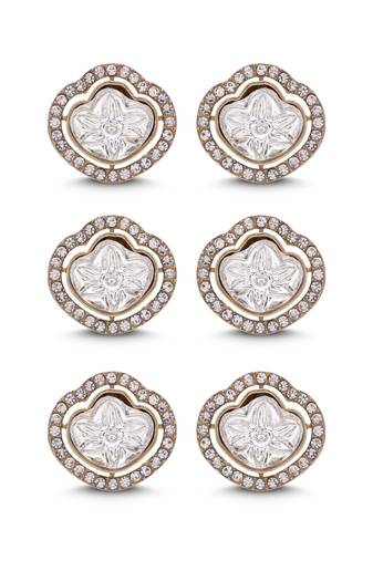 White color designer kundan earrings combo 3 pair