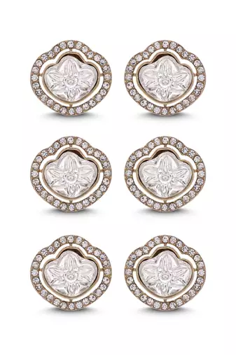 White color designer kundan earrings combo 3 pair