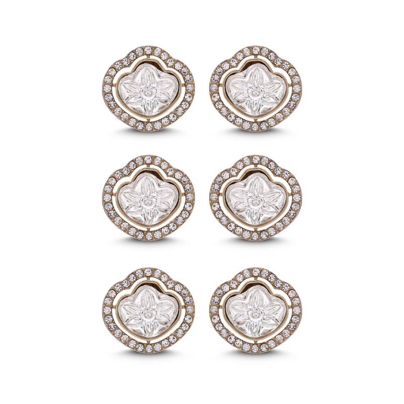 White color designer kundan earrings combo 3 pair