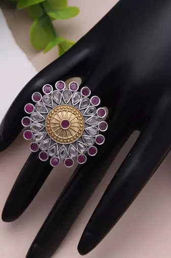 Rani color dual tone oxidised rings traditional appeal
