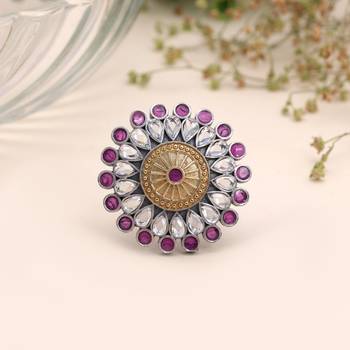 Rani color dual tone oxidised rings traditional appeal 2