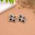 Black color dual tone oxidised earrings handmade designer style