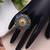 Purple & green color dual tone oxidised rings ethnic design