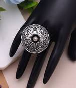 Silver color oxidised rings everyday ethnic wear