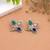 Multi color dual tone oxidised earrings ethnic style