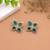 Green color dual tone oxidised earrings traditional design