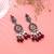 Maroon color dual tone oxidised earrings handmade fashion style