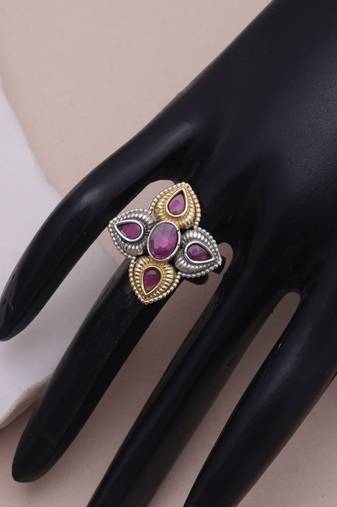 Rani color dual tone oxidised rings festive fashion style