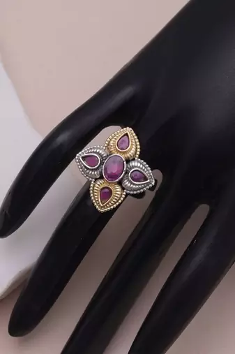 Rani color dual tone oxidised rings festive fashion style